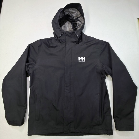 Helly Hansen Dubliner Jacket Mens Large Black Waterproof Rain Coat Tech Hiking - Picture 1 of 13